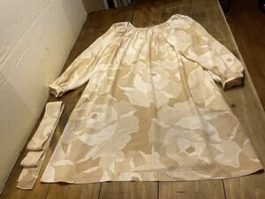 Vintage Hanae Mori Floral Dress/ Night Gown With Tie Size 12